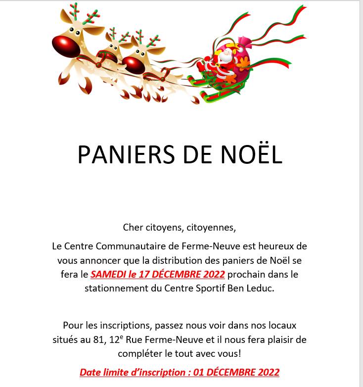 Inscription - Les paniers de Noël de nos organismes affiliés - Moisson  Outaouais